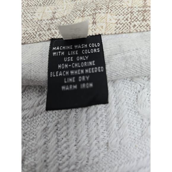 J. Ferrar Men's XLT Vintage Button Up Short Sleeve Rayon Shirt Beige Print - Picture 6 of 6